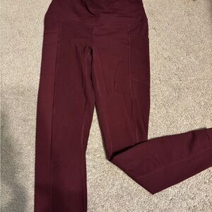 Yogalicious Maroon High-Waisted Leggings